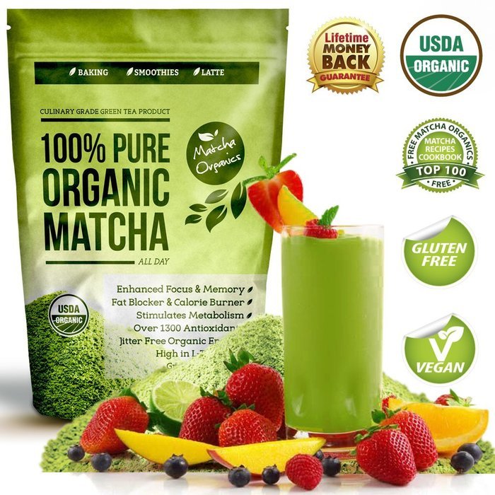 Matcha Green Tea Powder All Natural Weight Loss Metabolism Booster and Diet Smoothie Shake and Fat Burning Supplement... N3