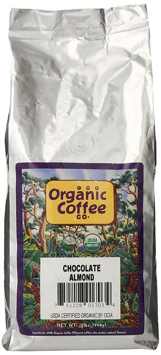 The Organic Coffee Co. Whole Bean, Chocolate Almond, 32 Ounce N3