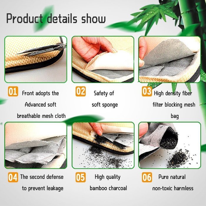 Dr. Luck Natural Bamboo Charcoal Deodorizer Seat Cushion-Office Car Chair Cushion Pad (Pack of 1)