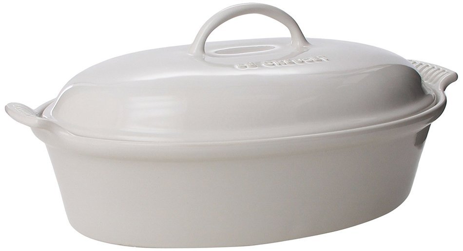 Le Creuset Stoneware 4-Quart Covered Oval Casserole, Cerise (Cherry Red)