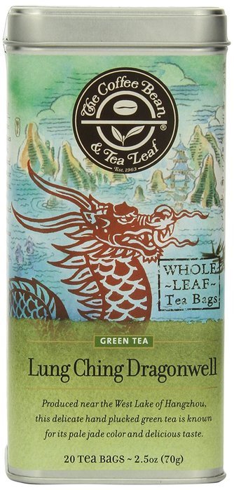 The Coffee Bean & Tea Leaf, Tea, Hand-Picked Lung Ching Dragonwell, 20 Count Tin N3