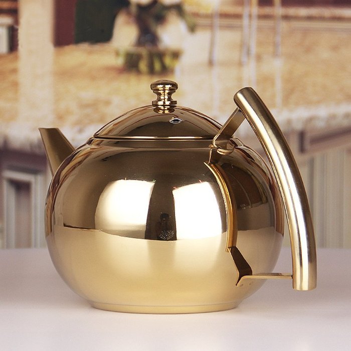 LIUNA High Quality Fashion Durable 1.5L Stainless Steel Teapot Coffee Cold Water Pot Kettle With Strainer Home... N8