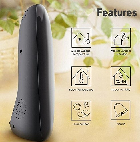 Camonity Cobblestone Shaped Forecast RF Remote Wireless Weather Station In/outdoor Hygrometer Temperature Meter... N7