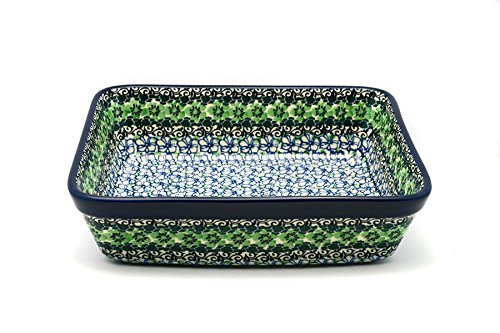 Polish Pottery Baker - Rectangular - Medium - Kiwi