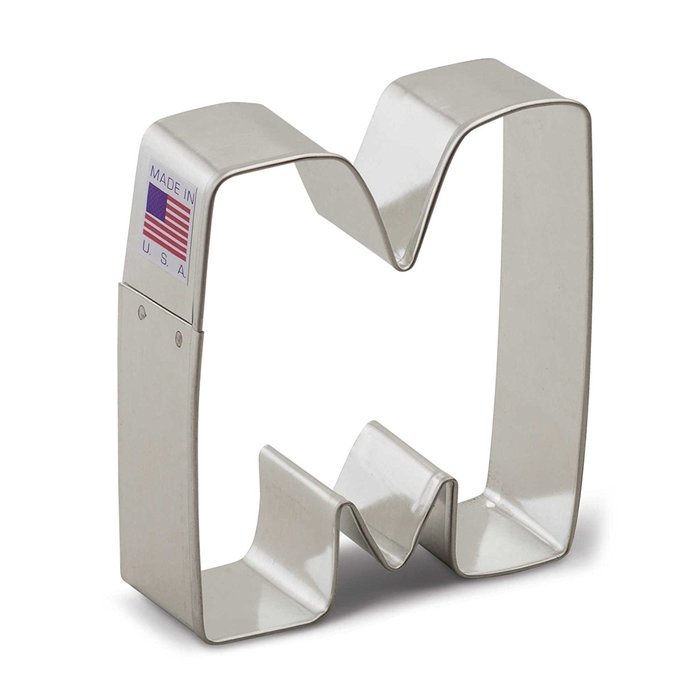 Ann Clark 3-Inch Letter "M" Cookie Cutter | Tin-Plated Steel | Dishwasher Safe | Measures 3" L x 3" W | Made in...