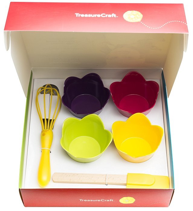Zak Designs Tiny Chef 6-Piece Kids Baking & Activity Set for Baking Cupcakes, Flora Design N11
