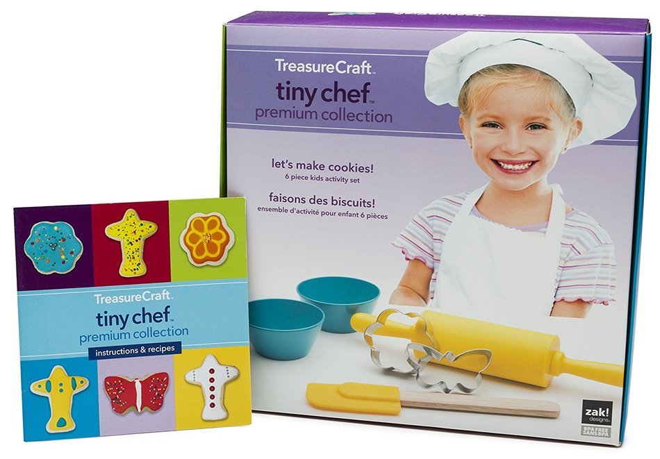 Zak Designs Tiny Chef 6-Piece Kids Baking & Activity Set for Baking Cupcakes, Flora Design N12