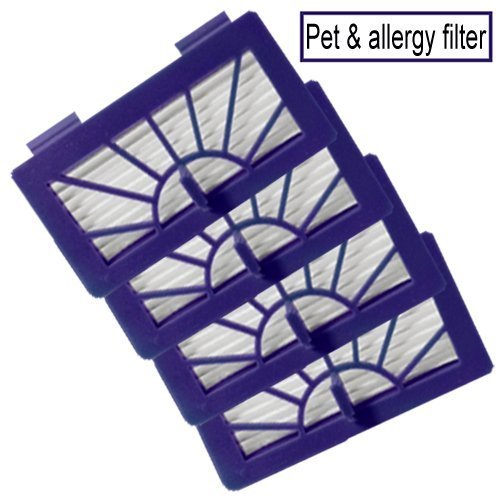 Neato Robotic Pet & Allergy Filter - Replacement For Neato 945-0048 Filter - 4 Pack