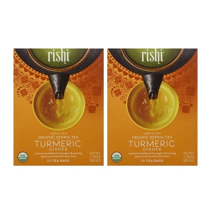 Rishi Tea Organic Herbal Tea Caffeine-Free Turmeric Ginger -- 15 Tea Bags N3