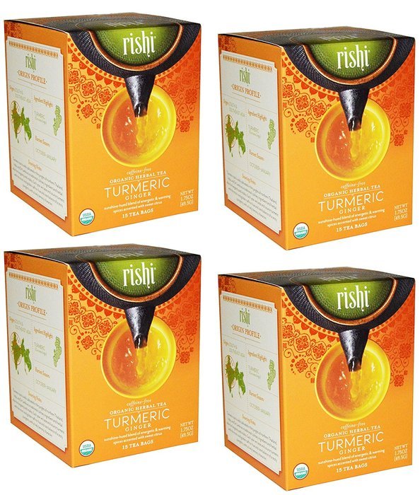 Rishi Tea Organic Herbal Tea Caffeine-Free Turmeric Ginger -- 15 Tea Bags N6