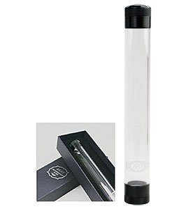 Clear Tempered Glass Travel Cigar Tube w/Hygrometer & Humidifier (8-1/4") ~ Choose Your Color N2