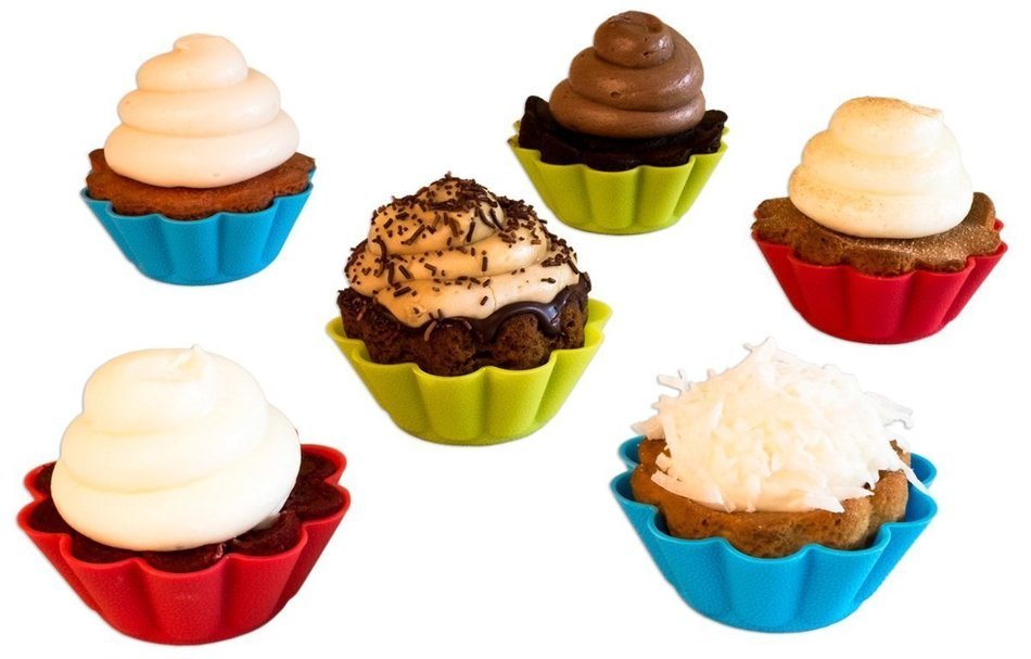 Cupcake Liners Complete Set: Pack of 24 Muffin Cake Molds Silicone Cups + Corer Plunger + Cake Decorating Kit...