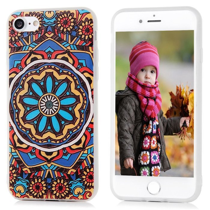 Badalink iPhone 7 3D Basso-relievo TPU Case (4.7") Shockproof Soft TPU Flexible Easy Grip Rubber Bumper Slim Protective... N31