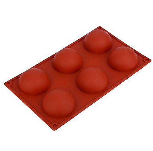 Lariy 6 Even Large Domed DIY Half-Ball Silicone Cake Mold Chocolate NEW