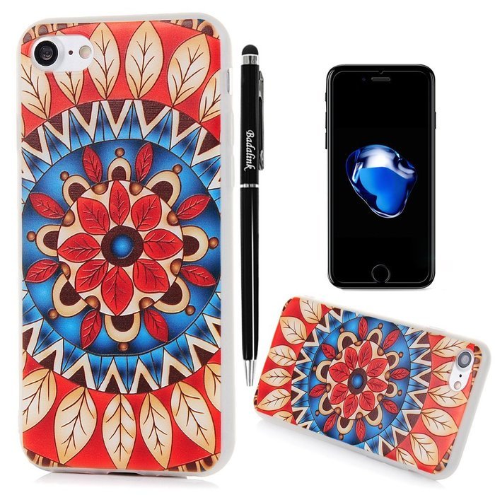 Badalink iPhone 7 3D Basso-relievo TPU Case (4.7") Shockproof Soft TPU Flexible Easy Grip Rubber Bumper Slim Protective... N38