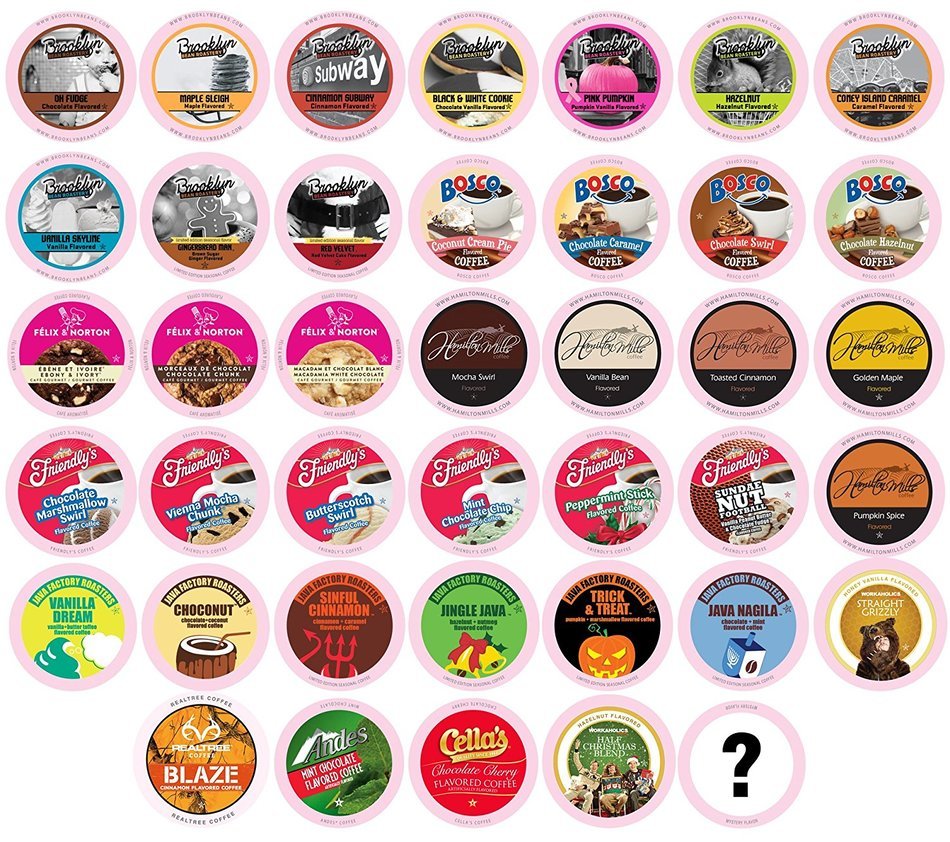 Two Rivers Flavored Sampler Pack Single-Cup Coffee for Keurig K-Cup Brewers, 40 Count N3