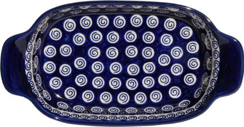 Polish Pottery Rectangular Serving Dish From Zaklady Ceramiczne Boleslawiec #1281-174a, Length: 10" Width: 5.25"