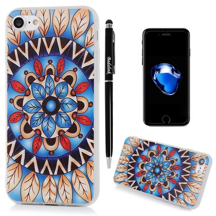Badalink iPhone 7 3D Basso-relievo TPU Case (4.7") Shockproof Soft TPU Flexible Easy Grip Rubber Bumper Slim Protective... N43
