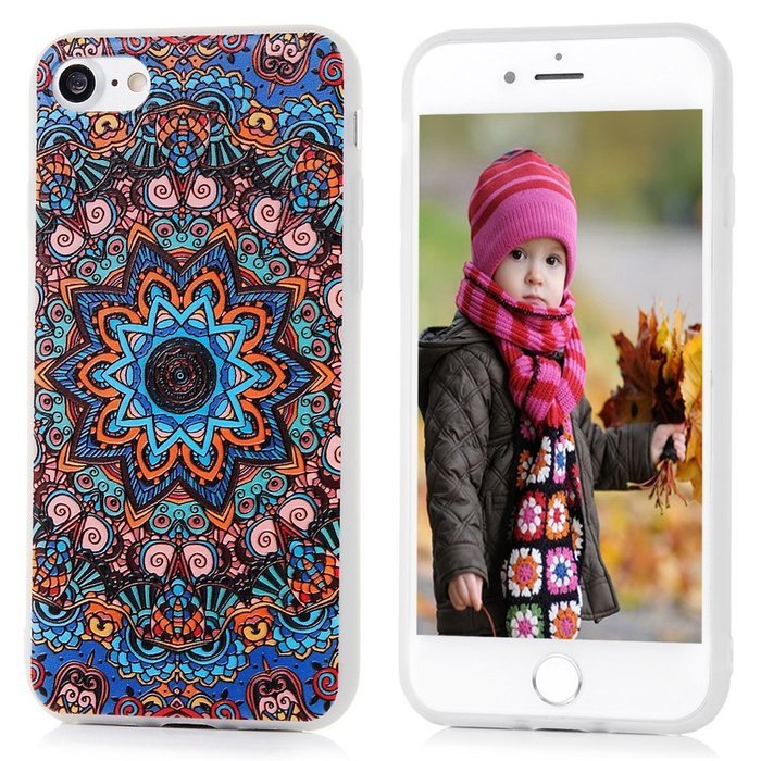 Badalink iPhone 7 3D Basso-relievo TPU Case (4.7") Shockproof Soft TPU Flexible Easy Grip Rubber Bumper Slim Protective... N44