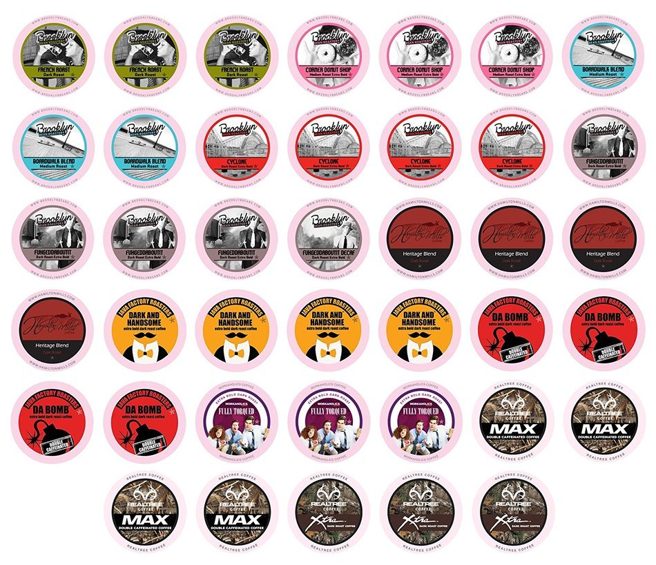 Two Rivers Flavored Sampler Pack Single-Cup Coffee for Keurig K-Cup Brewers, 40 Count N13