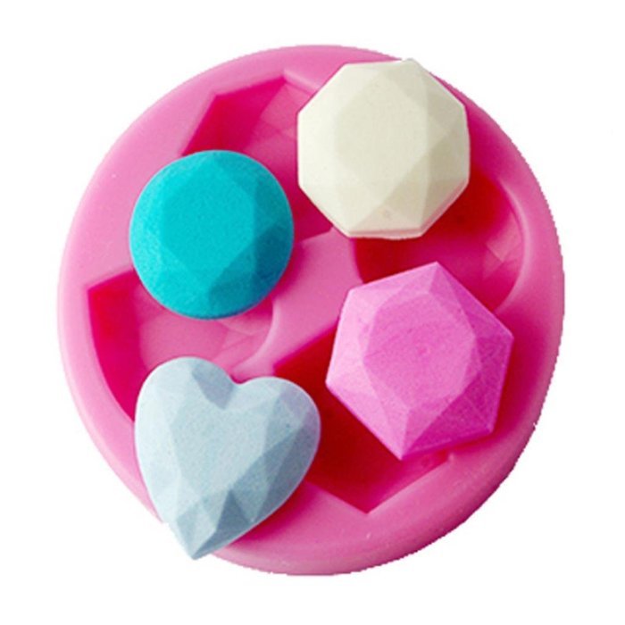 FOUR-C Gum paste Molds Different Diamond Silicone Mould for Cake Color Pink N2