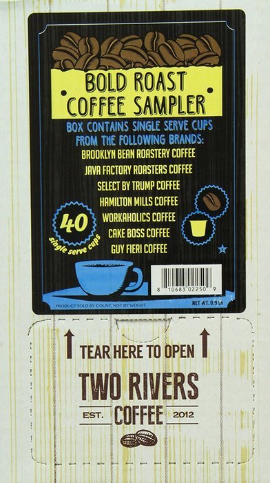Two Rivers Flavored Sampler Pack Single-Cup Coffee for Keurig K-Cup Brewers, 40 Count N14