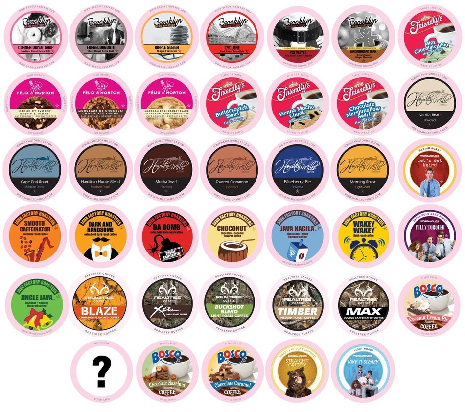 Two Rivers Flavored Sampler Pack Single-Cup Coffee for Keurig K-Cup Brewers, 40 Count N15