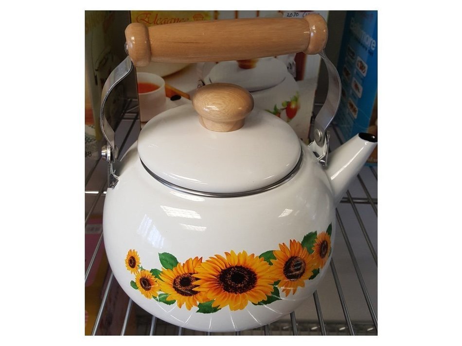 Home N Kitchenware Collection (2.3 Liter) Ceramic TeaKettle Teapot, Sunflower design