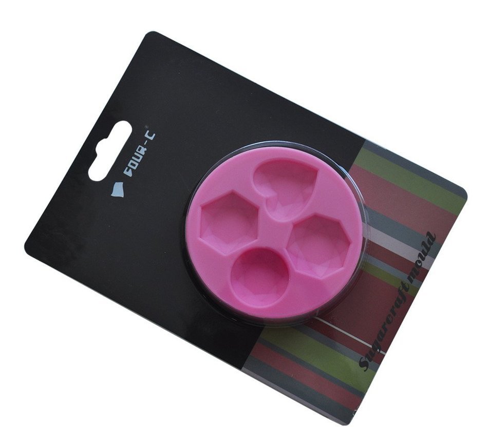 FOUR-C Gum paste Molds Different Diamond Silicone Mould for Cake Color Pink N3