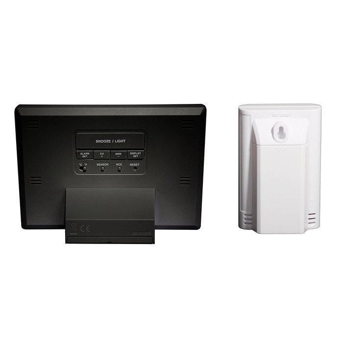 HITO Humidity/Indoor Outdoor Temperature Clock w/ Max and Min and Remote Probe (White) N6