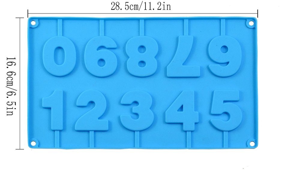4pcs Silicone digital Shape Non Stick DIY Cake Bread Mold Chocolate Jelly Candy Cookie Baking Mould 10-cavity... N2