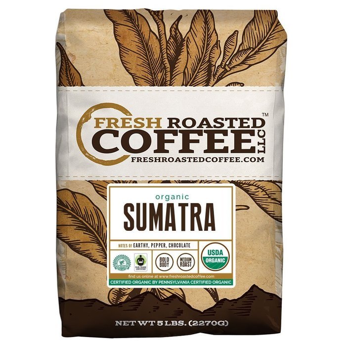 OFT Sumatra Coffee, Whole Bean, Fresh Roasted Coffee LLC (2 Lb.) N3