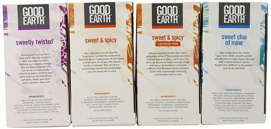 Good Earth Black Tea Variety Pack, 4 Boxes, each with 18 bags N5
