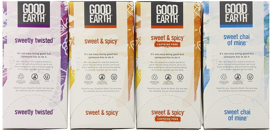 Good Earth Black Tea Variety Pack, 4 Boxes, each with 18 bags N6