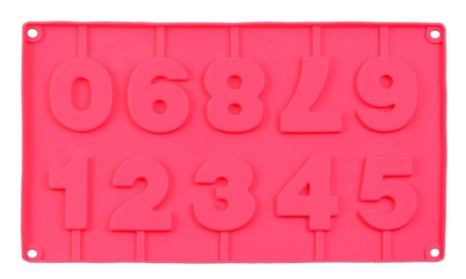 4pcs Silicone digital Shape Non Stick DIY Cake Bread Mold Chocolate Jelly Candy Cookie Baking Mould 10-cavity... N5