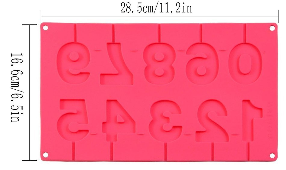 4pcs Silicone digital Shape Non Stick DIY Cake Bread Mold Chocolate Jelly Candy Cookie Baking Mould 10-cavity... N6