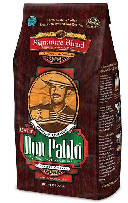 2LB Cafe Don Pablo Gourmet Coffee Signature Blend - Medium-Dark Roast Coffee - Whole Bean Coffee - 2 Pound ( 2... N16