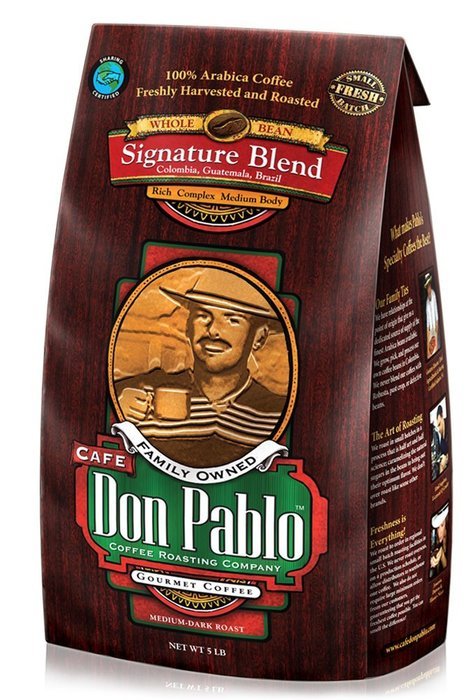 2LB Cafe Don Pablo Gourmet Coffee Signature Blend - Medium-Dark Roast Coffee - Whole Bean Coffee - 2 Pound ( 2... N28
