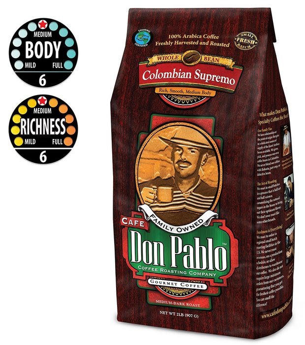 2LB Cafe Don Pablo Gourmet Coffee Signature Blend - Medium-Dark Roast Coffee - Whole Bean Coffee - 2 Pound ( 2... N50