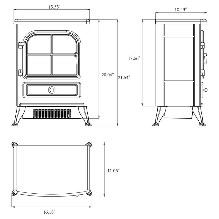 FIREBIRD 15" Red Color Freestanding 5200BTU 1500W Adjustable 2 Setting Tempered Glass Electric Fireplace Heater...