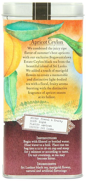 The Coffee Bean & Tea Leaf, Tea, Hand-Picked Apricot Ceylon, 20-Count Tin