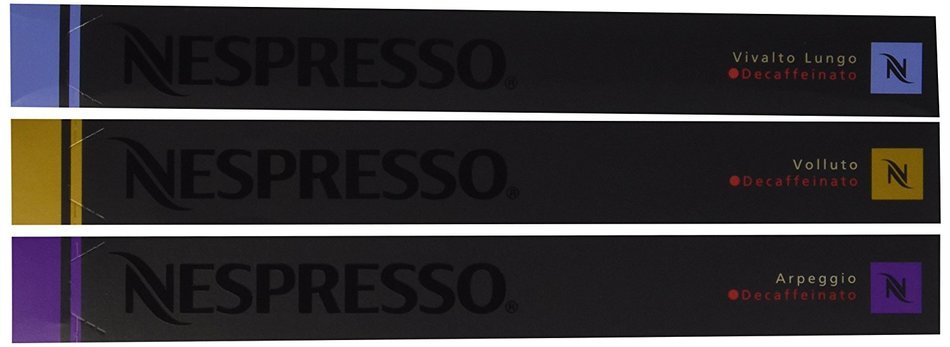 Nespresso Capsules decaffeinato Mix Vivalto Lungo, Arpeggio, Volluto - 30 Capsules