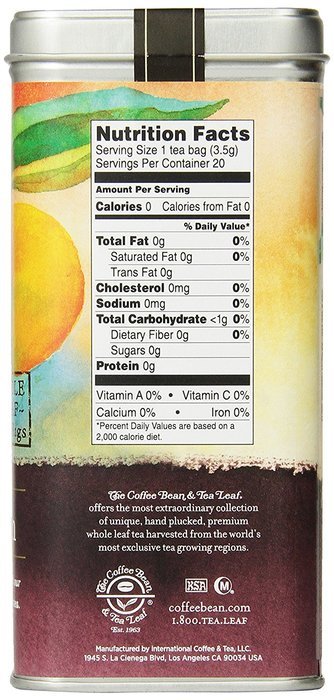 The Coffee Bean & Tea Leaf, Tea, Hand-Picked Apricot Ceylon, 20-Count Tin N2