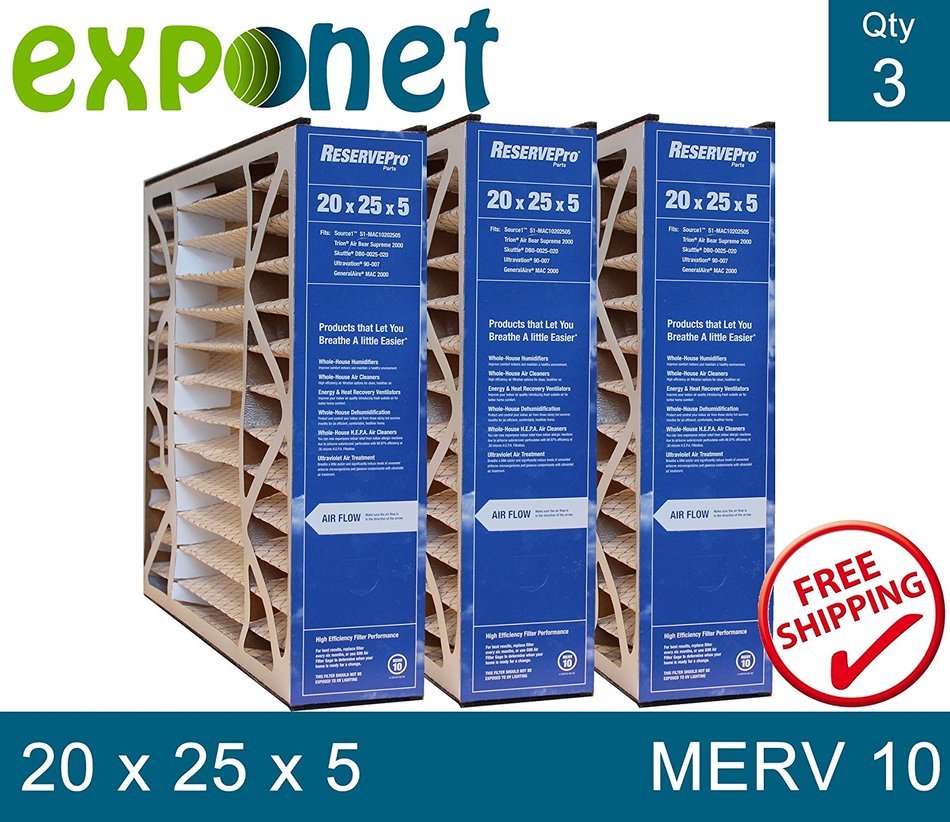 GeneralAire # 4501 ReservePro 20x25x5 furnace filter, Actual Size:19 5/8" x 24 3/16" x 4 15/16" - Case of 3 Filters