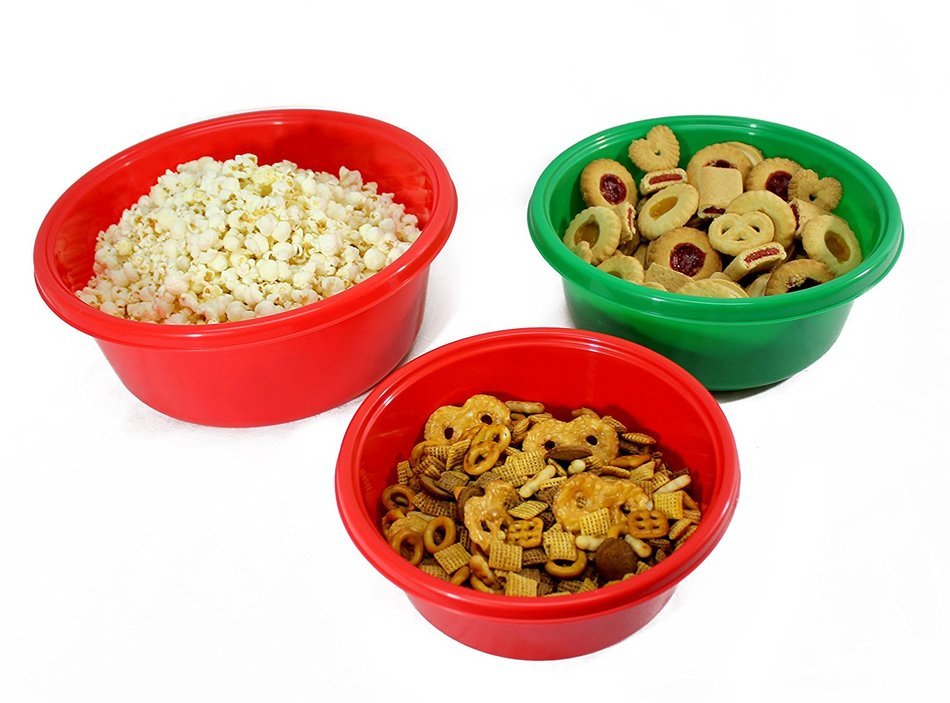 Click 6 Piece Nesting Mixing Bowl Set Christmas Colors (6 Piece, Red & Green) N6