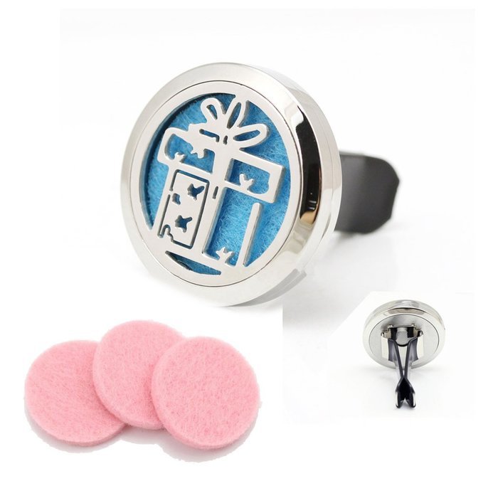 Car Air Freshener Add Essential Oils to Our Aromatherapy Diffuser 316L Stainless Steel Gift Locket With Vent Clip N3