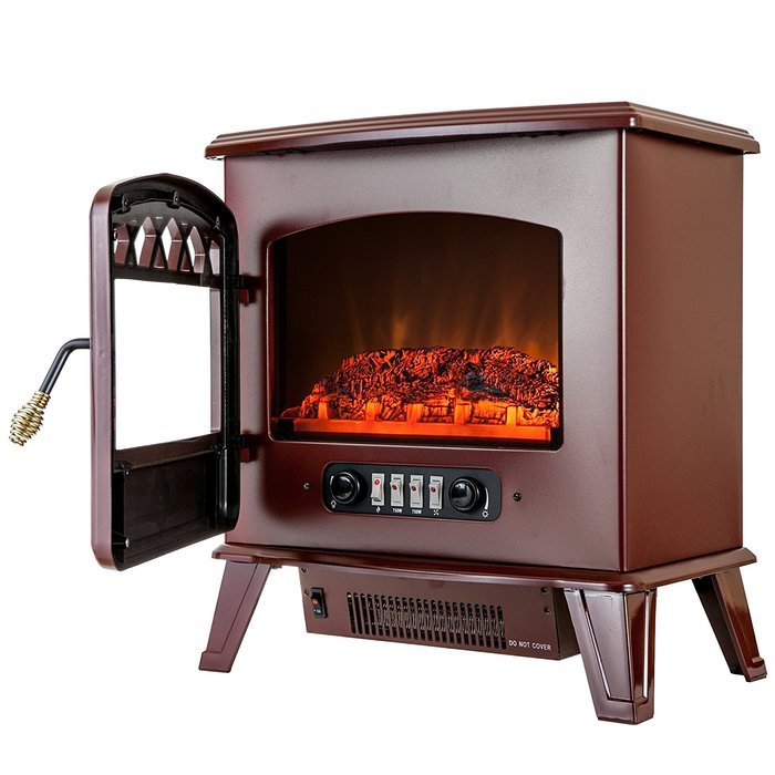 Golden Vantage 20" Freestanding Portable 1500W Adjustable 5200 BTU 2 Setting Tempered Glass Electric Fireplace...