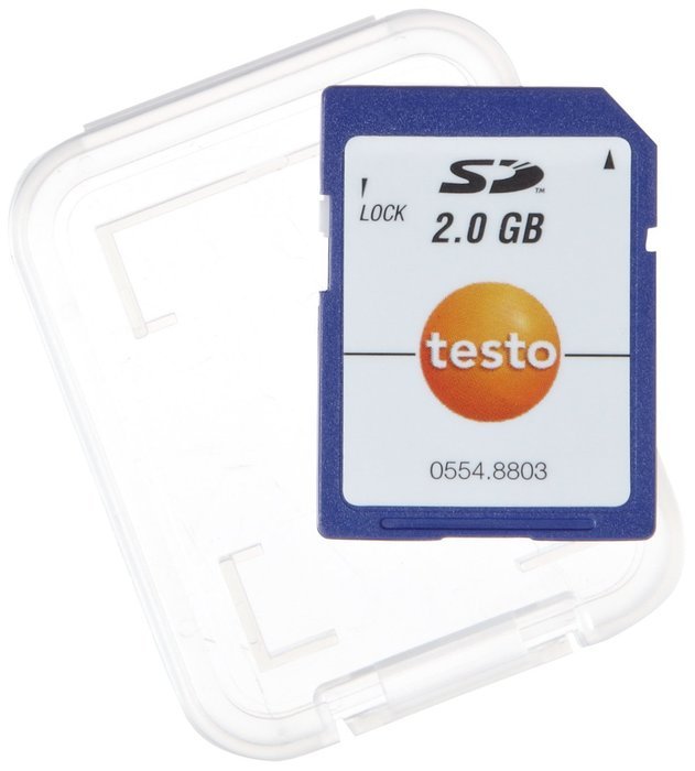 Testo 0554 8803 2GB SD Card for 4-Channel Temperature and Humidity Data Logger, -20 Degree C Range
