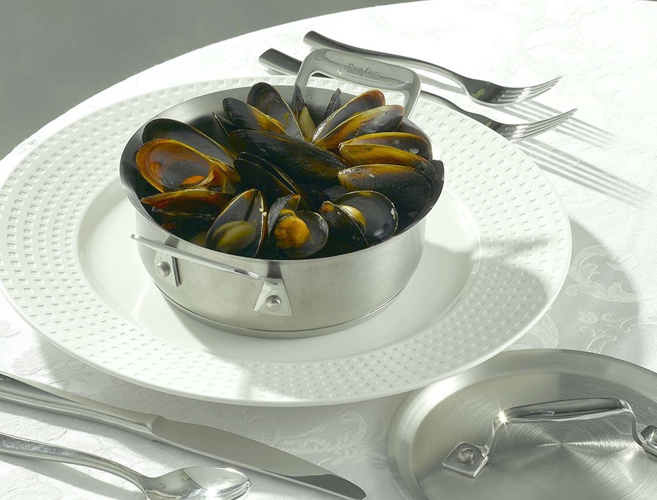 Bon Chef 60027 Stainless Steel Induction Ready Cucina Round Casserole Dish with Lid, 36 oz Capacity, 6" Diameter... N2