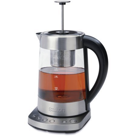 Salton VitaPro Kettle and Tea Steeper, 360-degree cordless base for left or right hand use N3